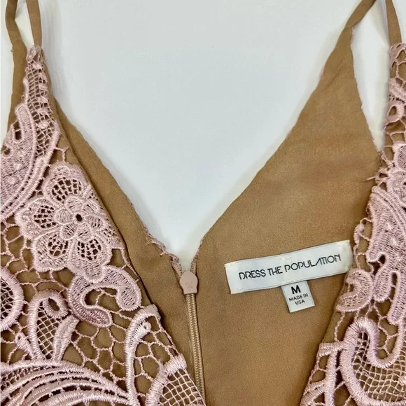 Dress the Population Blush Lace Jumpsuit